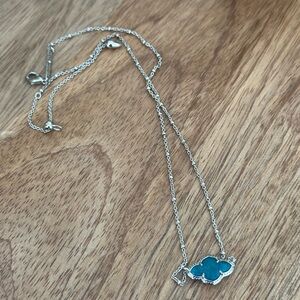 Kendra Scott Elegant Silver Necklace with Blue Pendant
